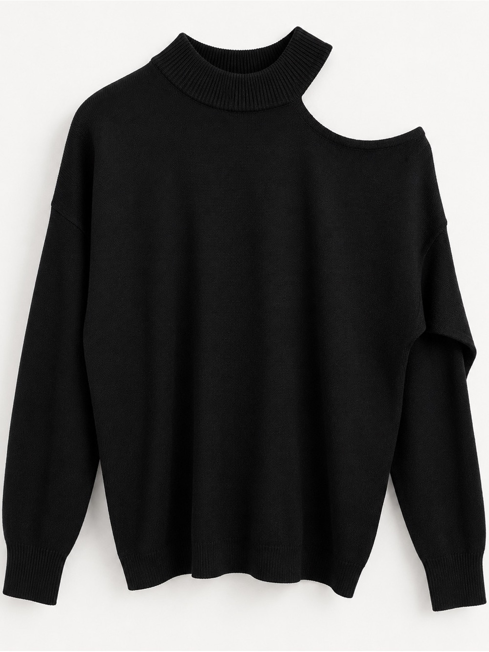 le chateau Black Cutout Off-Shoulder Knit Sweater NWT